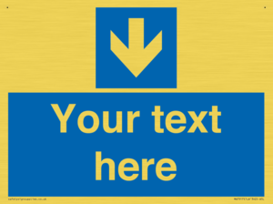 Custom Directional signage blue down arrow 